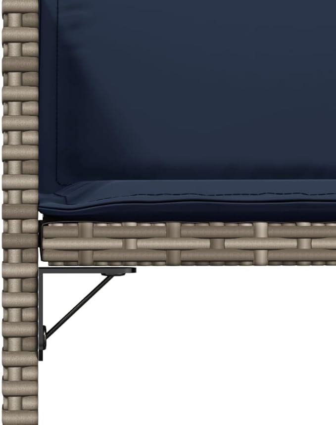 Patio Chairs with Cushions 4 pcs Gray Poly Rattan Dinning Chairs Camping Chair Patio Chairs Outdoor Chairs for Bedroom Patio Dining Outdoor