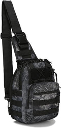 Viriber Tactical Backpack, Waterproof Military Cross-body Molle Sling Shoulder Backpack Chest Bag for Outdoor Every Day Carry Black02