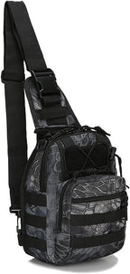 Viriber Tactical Backpack, Waterproof Military Cross-body Molle Sling Shoulder Backpack Chest Bag for Outdoor Every Day Carry Black02