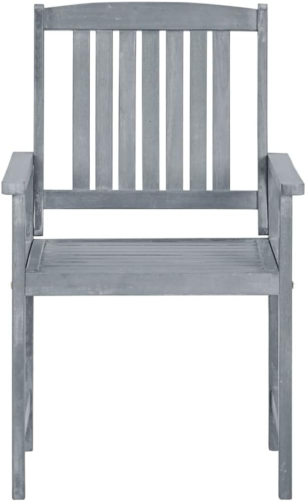 Director's Chairs with Cushions 4 pcs,Bistro Table and Chairs Outdoor,Lounge Chair,Patio Dining Chairs,Camping Chair,for Outdoor Patio, Campsite, or Yard, Gray Solid Acacia Wood
