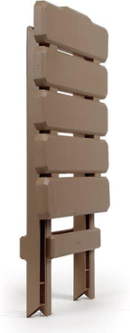Camco Adirondack Portable Outdoor Camping Small Weatherproof Rustproof Durable Plastic Folding Side Table for Indoor and Outdoor Use, 2 Pack, Taupe
