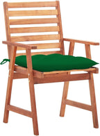 Patio Dining Chairs,Bistro Chair,Camping Chair,Armchair,Outdoor Chairs,Beach Chair,Fishing Chairs,Barbecue Chairs,for Deck, poolside,Camping,Beach,Campsite, 3 pcs with Cushions Solid Acacia Wood