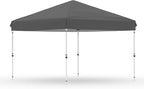 GarveeLife 10x10 Pop Up Canopy with One Button Push Setup - Heavy Duty Outdoor Canopy Tent with Portable Roller Bag - 3 Adjustable Height, 4 Weight Bags, 8 Stakes & 4 Guy Ropes Included, Grey