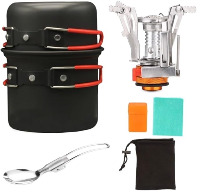 Camping Cookware Camping Cookware Outdoor Cooking Set Foldable Tableware Fork Knife Tourist Kitchen Pot Outdoor Picnic