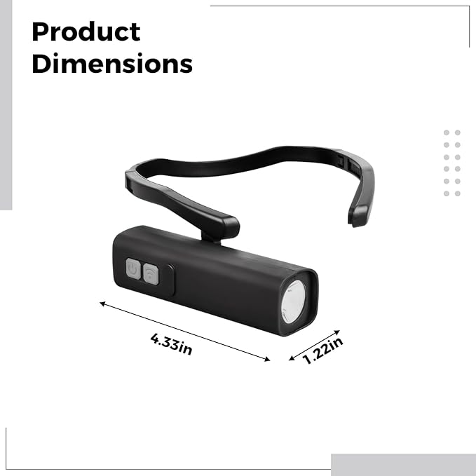 1000Mah Rechargeable Ear Mounted Headlamp With Motion Sensor, Adjustable Brightness For Fishing, Camping, Running, Portable Head Light