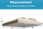 8x8 Canopy Replacement Top Cover with Air Vents for ez up Pop up Canopy Gazebo Tent with Adjustable Straps,Waterproof & Anti-UV for Outdoor Shade (Top Only,Frame Not Included) (Beige)
