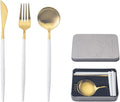 IKXO Folding Camping Cutlery Set Portable Tableware Set Spoon and Fork with Case for Picnic Hiking Thermos Camping Travel Other Outdoor Activities ， Mirror Polished Pocket-sized