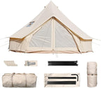Luxury Four-Season Yurt Tent | Spacious Canvas Bell Tent with Stove Jack | Heavy-Duty Cotton Blend | Ultimate Family Glamping Shelter