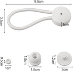 5 PCS Bungee Shock Cord Clip with Knobs, Pull Tie Down Tarp Canvas Knobs for Camping Tents Cargo Pool Awning Car Cover Holding Wire Hoses(White)