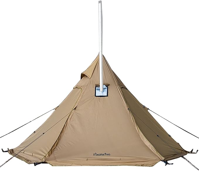 FIREHIKING Camping Hot Tent 2-4 Person Teepee Tent with Stove Jack for Backpacking Hunting 11'6" x 6'11" | with Stove Jack, for Backpacking, Hunting