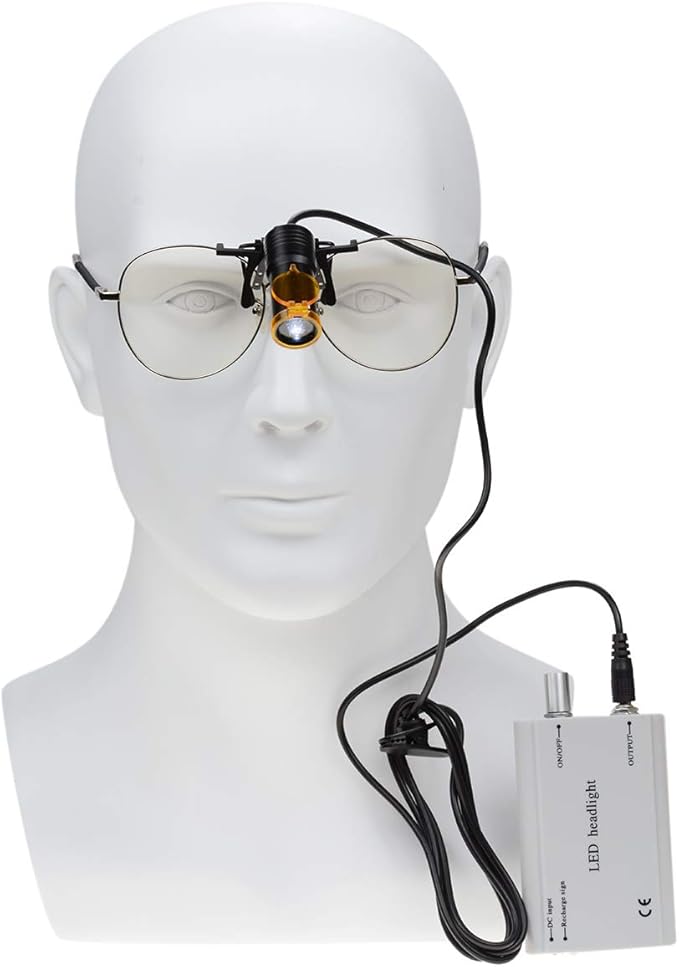 5W Waist Hanging Rechargeable Dental LED Head Light with Plastic Clip Filter for Surgical Magnifier (Silver)
