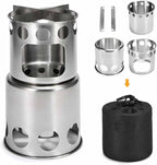 Camping Stove Outdoor Cookware Mess Kit Outdoor Folding Wood Stove Camping Pot Set Bowls Spoon Tableware Cooking Set (Color : A) (C)