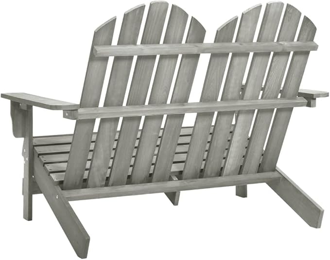 2-Seater Patio Adirondack Chair,Outdoor Chairs,Leisure Chair,Reception Chair,Garden Chair,Decorative Chair,Camping Chair,Conversation Chair,for Patio,Balcony,Party,Solid Wood Fir Gray