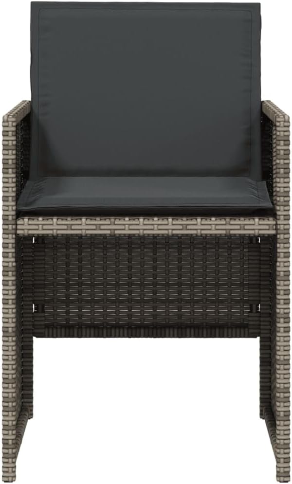 Patio Chair Gray PE Rattan One Size Removable Covers Garden Furniture Patio Furniture Camping Chair for Garden Outdoor