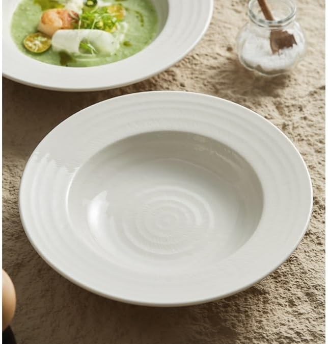 Camping Plates Ceramic Dinner Plate Hotel Tableware Club Restaurant Place Setting With Lid Pasta Decorative Plate(B)