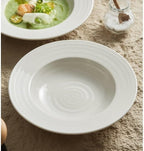 Camping Plates Ceramic Dinner Plate Hotel Tableware Club Restaurant Place Setting With Lid Pasta Decorative Plate(B)