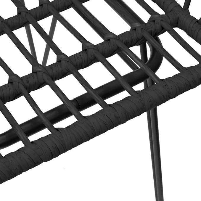 Patio Chairs 2 pcs with Armrest Black ,Coffee Chair,Study Chair,Armchair,Garden Chairs,Outdoor Chairs,Camping Chair,Beach Chair,for Deck, poolside,Camping,Beach,Campsite,22"x25.2"x31.5" PE Rattan