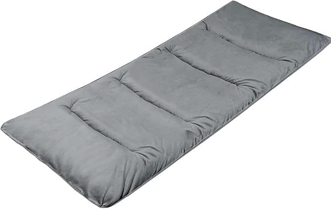 LITA XL Cot Pads for Camping, Soft Comfortable Cotton Thick Sleeping Cot Mattress Pad 72"x26", Grey and Navy Blue (Only Pad)