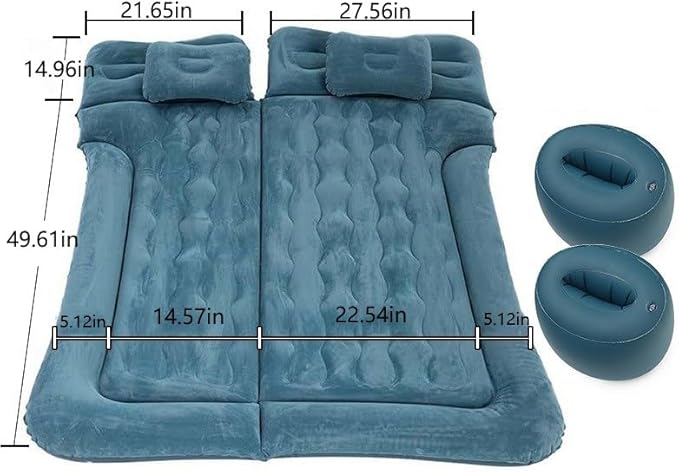 Car Air Mattress for, Travel Bed, Camping Bed Cushion, Inflatable Vehicle Air Cot, Portable Sleeping Pad, Inflatable Mattress,Dark Green