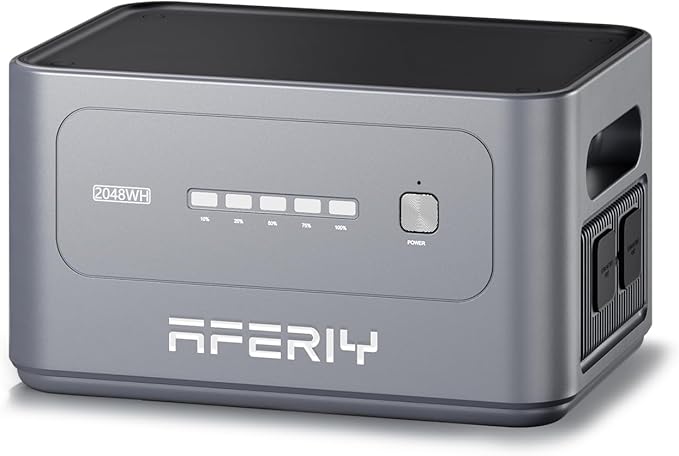 AFERIY Extra Battery 2048Wh,Compatible with P280 Power Station 120V 2800W(Peak 5600W),0-80% Charge in 38 Min,UPS Solar Generator for Home Use,Power Outages,Camping,and RVs