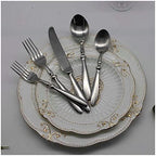 Portable 10-Piece Stainless Steel Flatware Set - Premium Cutlery for Steak & Salad - Durable Western Tableware - Ideal for Camping, Travel, and Home Use