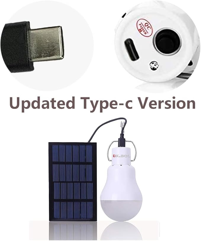 Solar Powered lamp Rechargeable Led Light Bulb for Outdoor Camping Torch Hiking Chicken Coop Pet House Barn Balcony Deck Indoor Night Light Emergency Bulbs Portable Lantern Torch 2 pcs