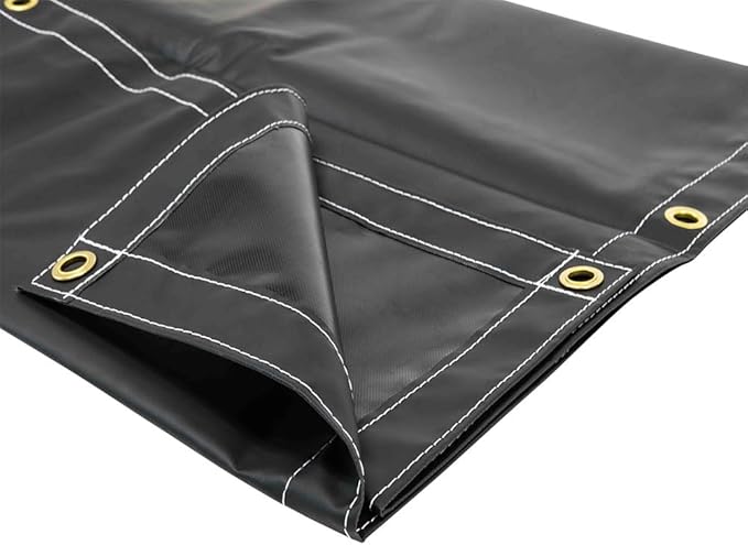 Mytee Products (2 Pack) 10' x 12' Heavy Duty Black 18oz Vinyl Utility Tarp Waterproof, Multipurpose, Cars, Boats, Campers, Pool Cover, Tent