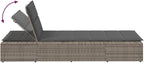Sunbed with Floating Cushion Gray Poly Rattanrecliner Camping Chairs Tanning Chair Patio Suitable for Garden Courtyard