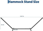 12 FT Outdoor Hammock Stand Heavy Duty Steel, Portable 2 Person Hammock Frame with Hooks and Chains, 450 LBS Capacity Hammock Holder for Patio Backyard Garden, Black