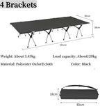 Folding Camping Cot Camping Bed Aluminum Alloy Folding Ultra-Light Lightweight Outdoor Camping Tent Break 4/3pcs Rods(80cm Balck B)