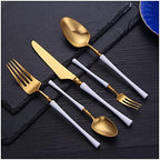 Cutlery Set Pieces Service Stainless Steel Titanium Flatware,Party Steel Cutlery Set Blue Black Gold Dinnerware 304 Stainless Steel Forks Spoons Knives Set Kit Outstanding,