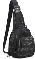 Viriber Tactical Backpack, Waterproof Military Cross-body Molle Sling Shoulder Backpack Chest Bag for Outdoor Every Day Carry Black Camo
