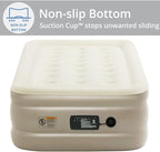 Simpli Comfy 18" Raised Twin Inflatable Air Mattress with Built-in AC Pump, Fast Self-Inflating Blow Up Air Bed with Waterproof Top for Home, Travel, Camping 75” x 40” x 18"