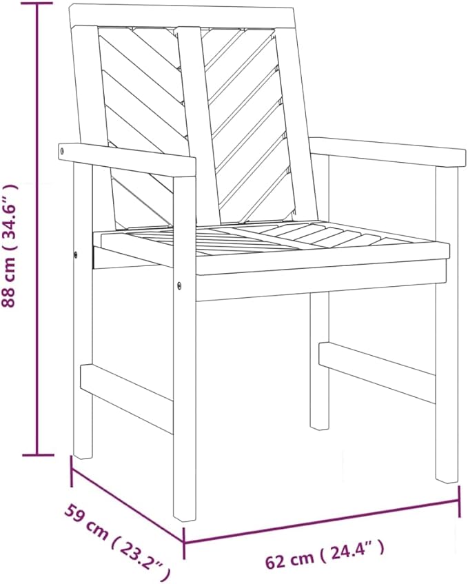 Patio Dining Chairs 2 pcs,Outdoor Chairs,Decorative Chair,Reception Chair,Picnic Chair,Camping Chair,Breakfast Chair,Bistro Chair,for Backyard,Garden,Porch,Solid Wood Acacia