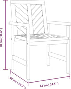 Patio Dining Chairs 2 pcs,Outdoor Chairs,Decorative Chair,Reception Chair,Picnic Chair,Camping Chair,Breakfast Chair,Bistro Chair,for Backyard,Garden,Porch,Solid Wood Acacia
