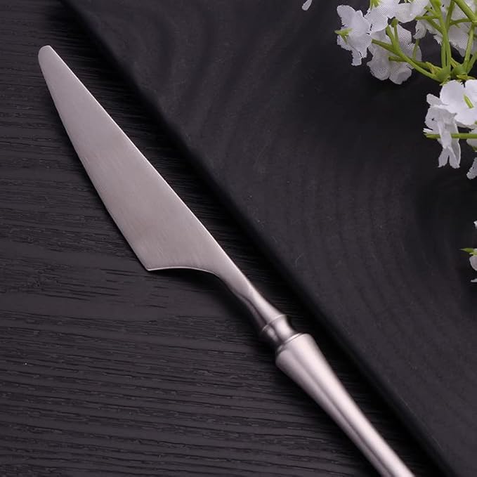 Cutlery Set Pieces Service Stainless Steel Titanium Flatware,5PCS Spoon Cutlery Set Stainless Steel Kitchen Dinnerware Knife Fork Spoon Flatware Set Western Spoon Tableware Set,