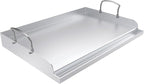 Universal Stainless Steel Cooking Griddle, Nonstick Flat Top Plate Insert for Gas Top Stove and Charcoal Grills, Tailgating, Camping and Parties, 23" x 16" Plancha Para Cocinar