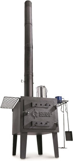 Guide Gear Large Outdoor Wood Burning Stove Portable with Chimney Pipe for Cooking, Camping, Tent, Hiking, Fishing, Backpacking