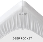 2 Pack Twin Mattress Protector Pad Waterproof Quilted, Breathable & Cooling Twin Size Mattress Cover Fitted for Kids with Deep Pocket Up to 14" for Single Bed, (White)