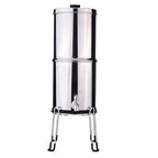 Drfeify 1 Gallon Gravity Water Filter System, 60ml min Rate Food Grade Stainless Steel, Removes Impurities Improves Taste, with Activated Carbon Silver Ions UF Membrane, for Camping (K8779A with