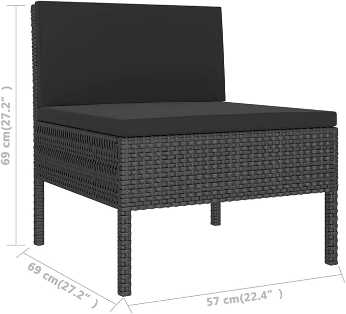 Patio Chairs 3 pcs with Cushions Poly Rattan ,Garden Chairs,Furniture Set,Outdoor Chairs,Lawn Chairs,Balcony Chairs,Study Chair,Camping Chair,for Dining Room,Living Room,Study Room,Garden,Black