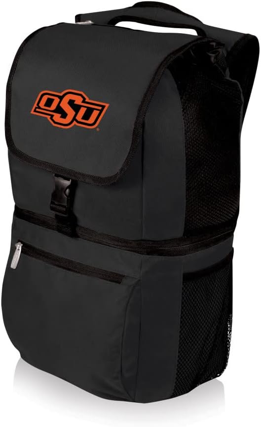 PICNIC TIME NCAA Oklahoma State Cowboys Zuma Backpack Cooler - Soft Cooler Backpack - Lunch Cooler, (Black)