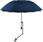 UPF 50+ Beach Umbrella with Adjustable Universal Clamp