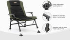 VINGLI Oversized Fishing Chair Heavy Duty Support 440 LBS, 160° Freely Adjustable Reclining Folding Chairs, Lounge Travel Outdoor Seat with High Back for Fishing Camping or Leisure