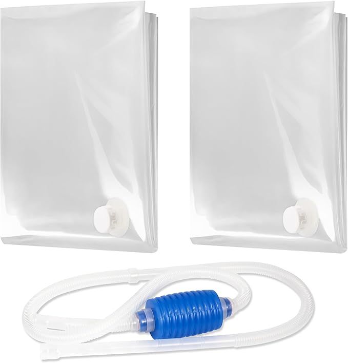 Emergency Drinking Water Storage 45 Gallon 2 Pack, Food-Grade Bathtub Bladder, BPA-Free, Ideal for Emergency Water Bank, Camping, RV Traveling, Hurricane, Storm & Disaster Preparedness Supplies