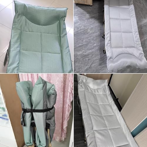 Folding Camping Cot for Adults Heavy Duty Outdoor Bed with Carry Bag Layer Travel Camp Cots Portable Cot Extra Wide,Portable Bed for Adults Travel, Ice Silk Fabric Comfortable Headrest Good