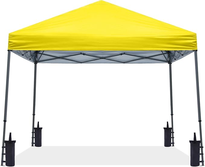 ABCCANOPY Stable Pop up Outdoor Canopy Tent 10 x 10 ft Base / 8 x 8 ft Top, Yellow