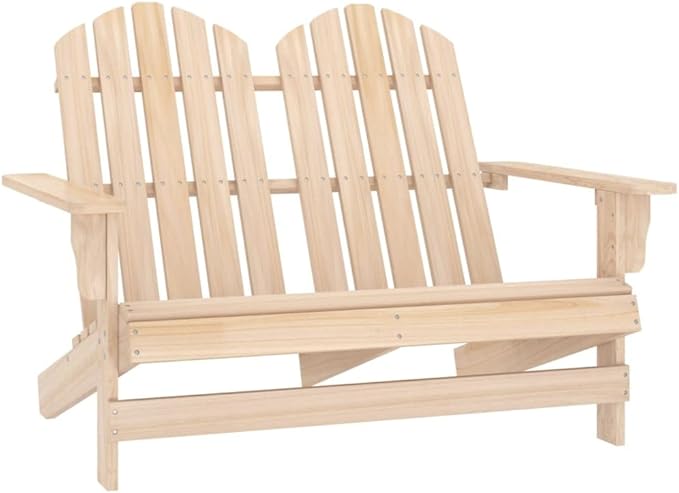 2-Seater Patio Adirondack Chair,Outdoor Chairs,Leisure Chair,Reception Chair,Garden Chair,Decorative Chair,Camping Chair,Conversation Chair,for Patio,Balcony,Party,Solid Wood Fir