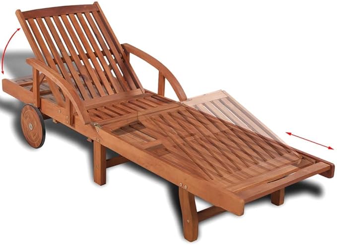 Sun Lounger Solid Acacia Woodrecliner Chair Camping Chairs Tanning Chair Patio chairsSuitable for Gardens, courtyards
