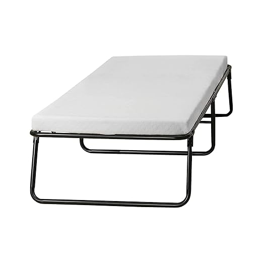 Spring Coil, 14” Folding Bed with 3-Inch Luxurious Memory Foam Mattress, Strong and Sturdy Metal Frame, Portable Guest Bed for Easy Storage, 31-Inch, White